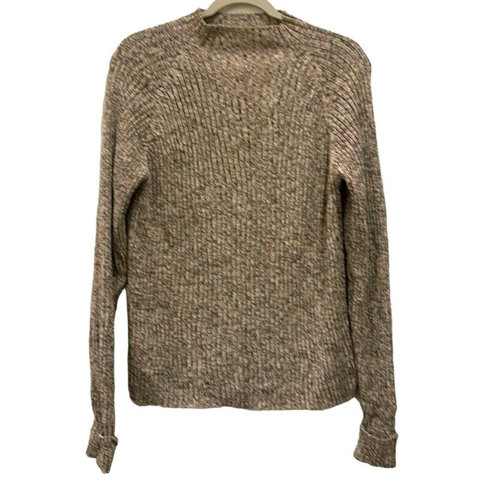 Parisian Works Cotton Ribbed Mock Neck Sweater Large​​​​​​​​